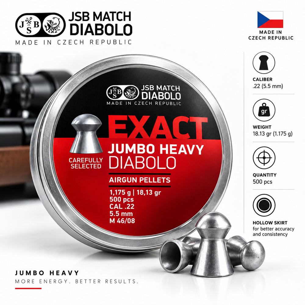 ساچمه JSB Exact Jumbo Heavy Diabolo کالی 5.5 18.13 گرینجدید