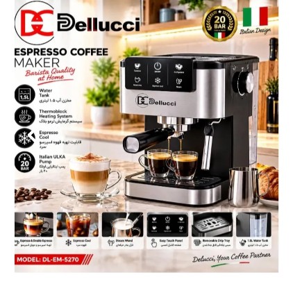 اسپرسوساز دلوسی مدل DL-EM5270 ظرفیت 1.5 لیتر جدید