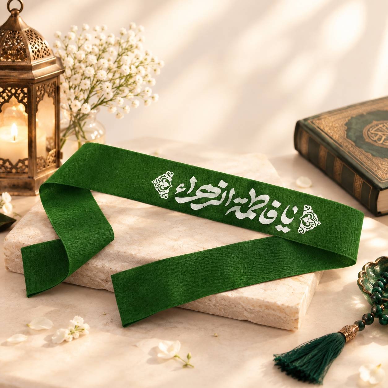 سربند ساتن طرح یا فاطمه الزهرا 50 تایی جدید