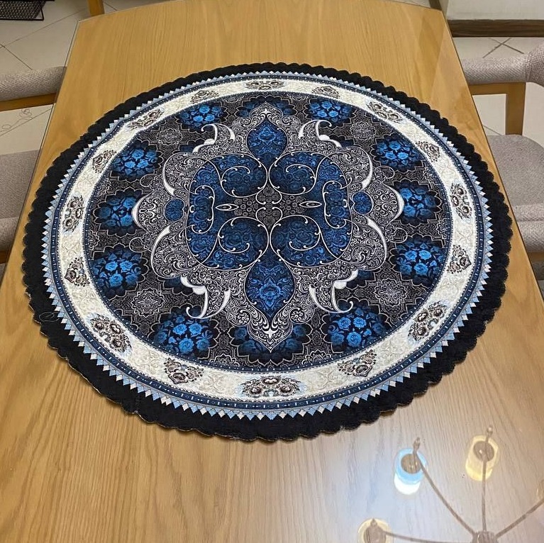 رومیزی گرد بزرگ میناژ آبیجدید