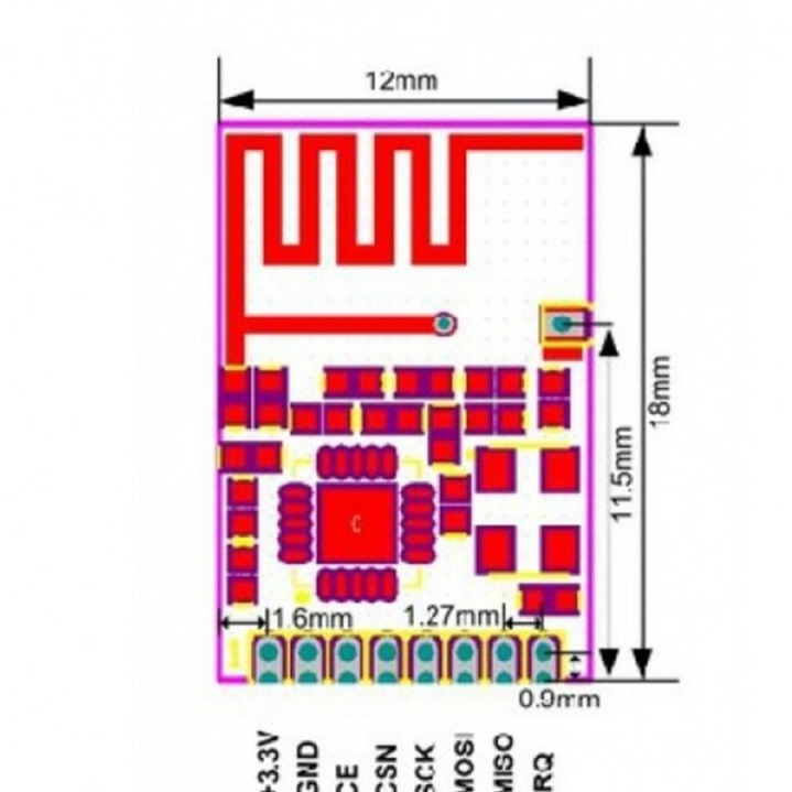 ماژول Mini NRF24L01+ SMD wirelessجدید