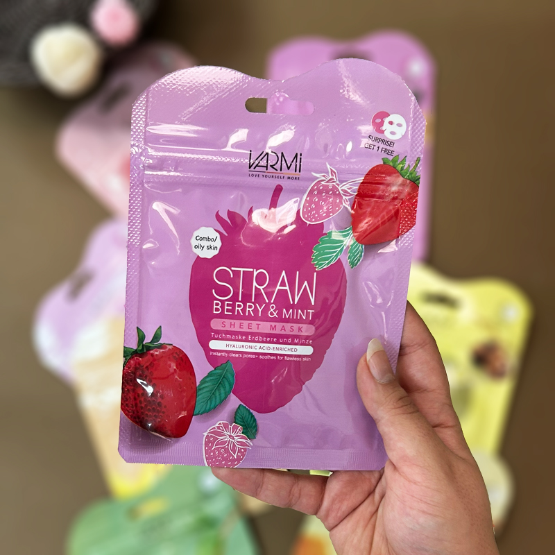 دبل شیت ماسک آبرسان مدل توت فرنگی و نعناع وارمی