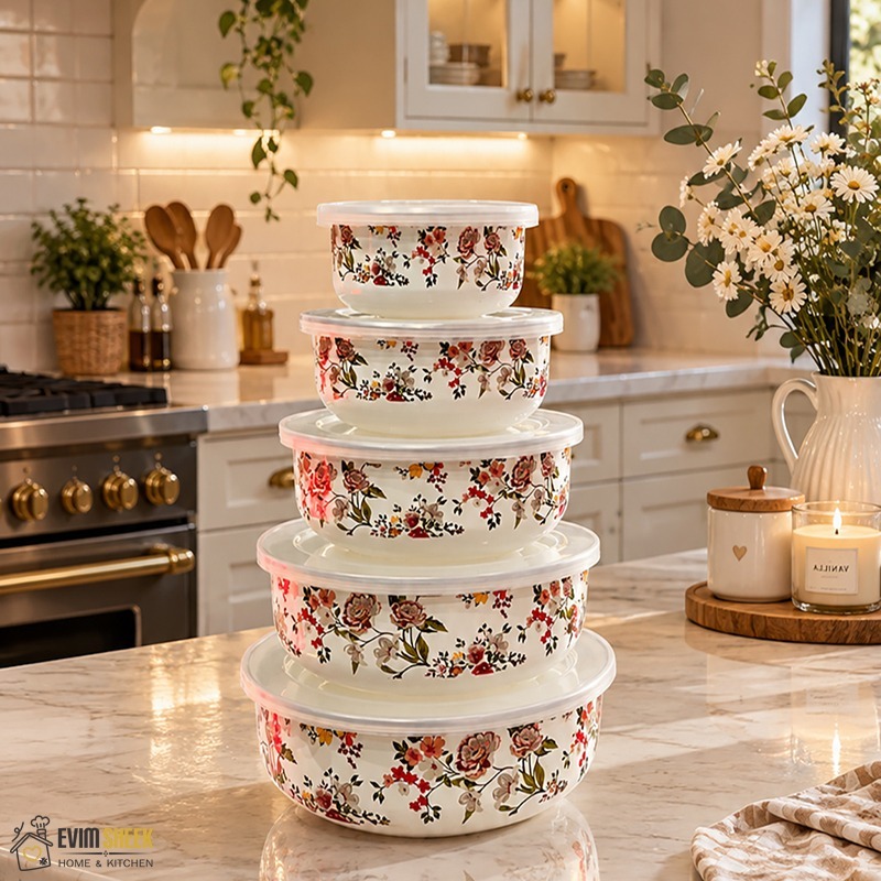 ظرف نگهدارنده لعابی 5 عددی
