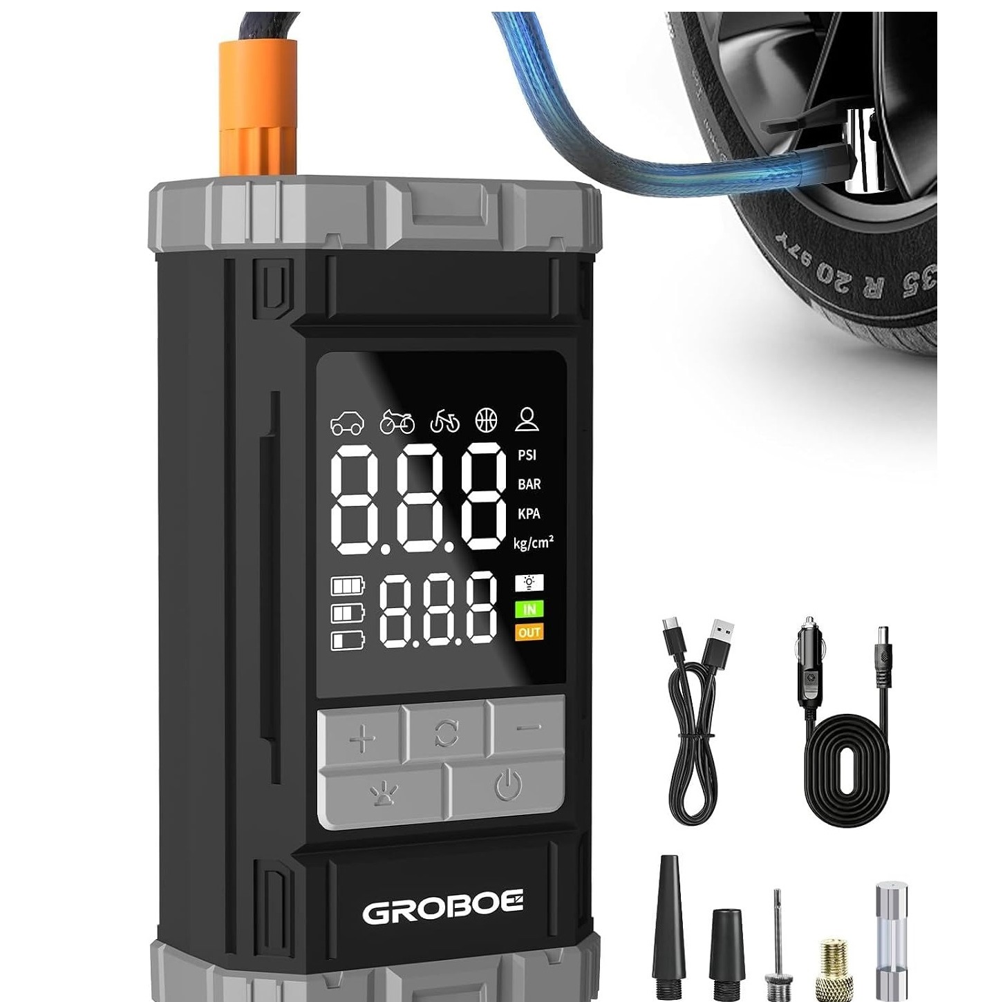 کمپرسور باد شارژی خودرو GROBOE 150 PSIجدید