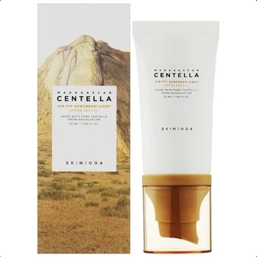 کرم ضد آفتاب رنگی سنتلا ماداگاسکار مدل ایر فیت اسکین 1004 Skin 1004 Madagascar Centella Air-Fit Suncream 50ml