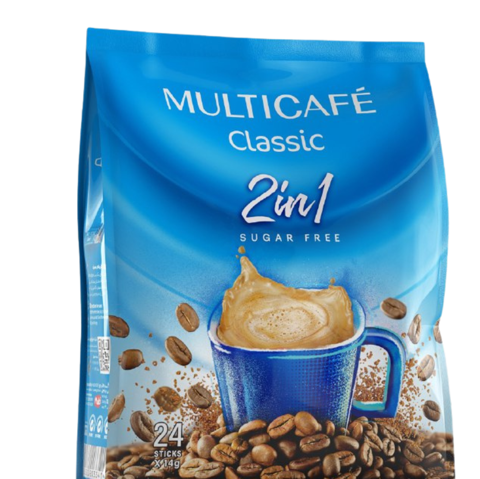 کافی میکس 2 در 1 کلاسیک (بدون شکر) بسته 24 عددی مولتی کافه