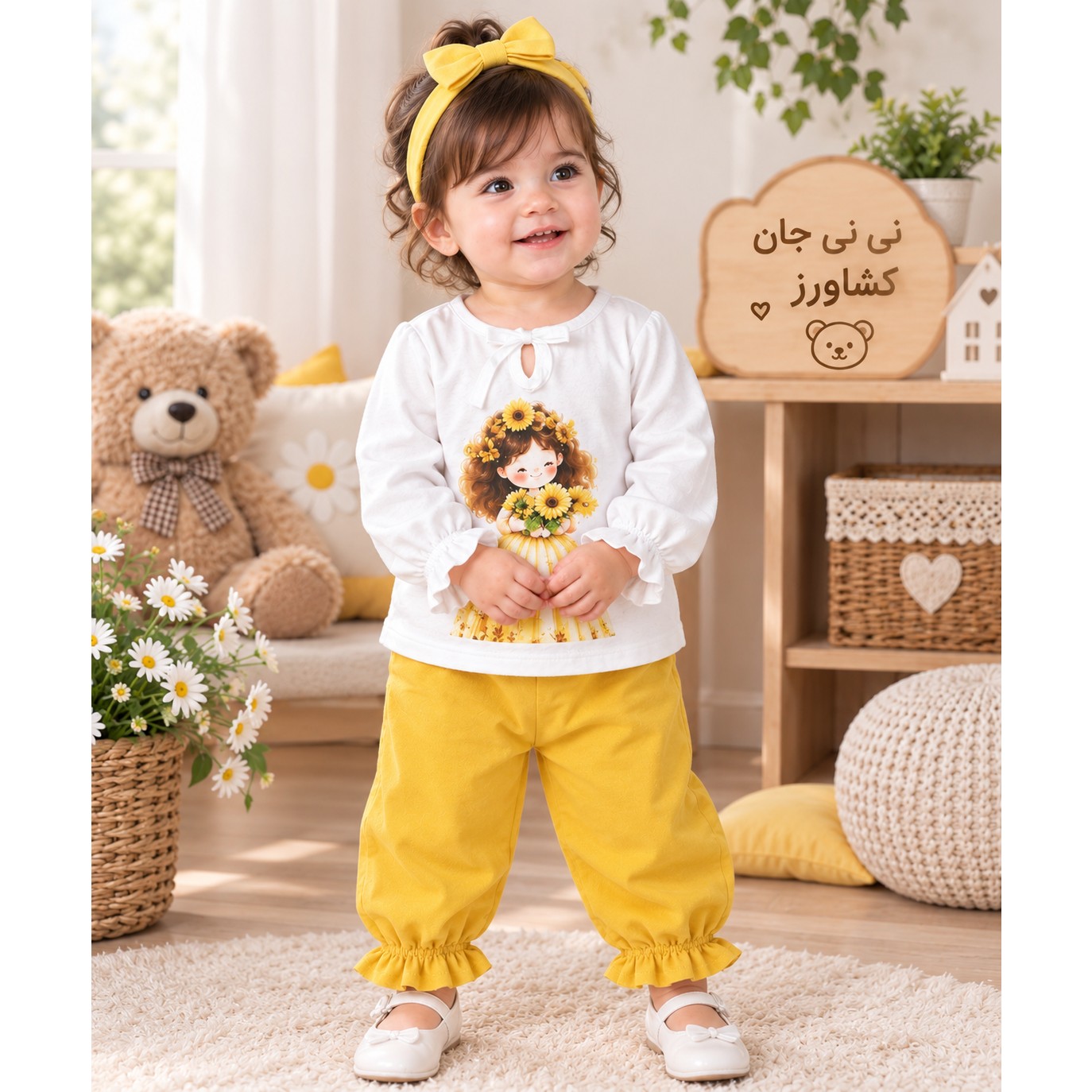 بلوز شلوار دخترانه. بلوزشلوار دخترانه رنگ زرد