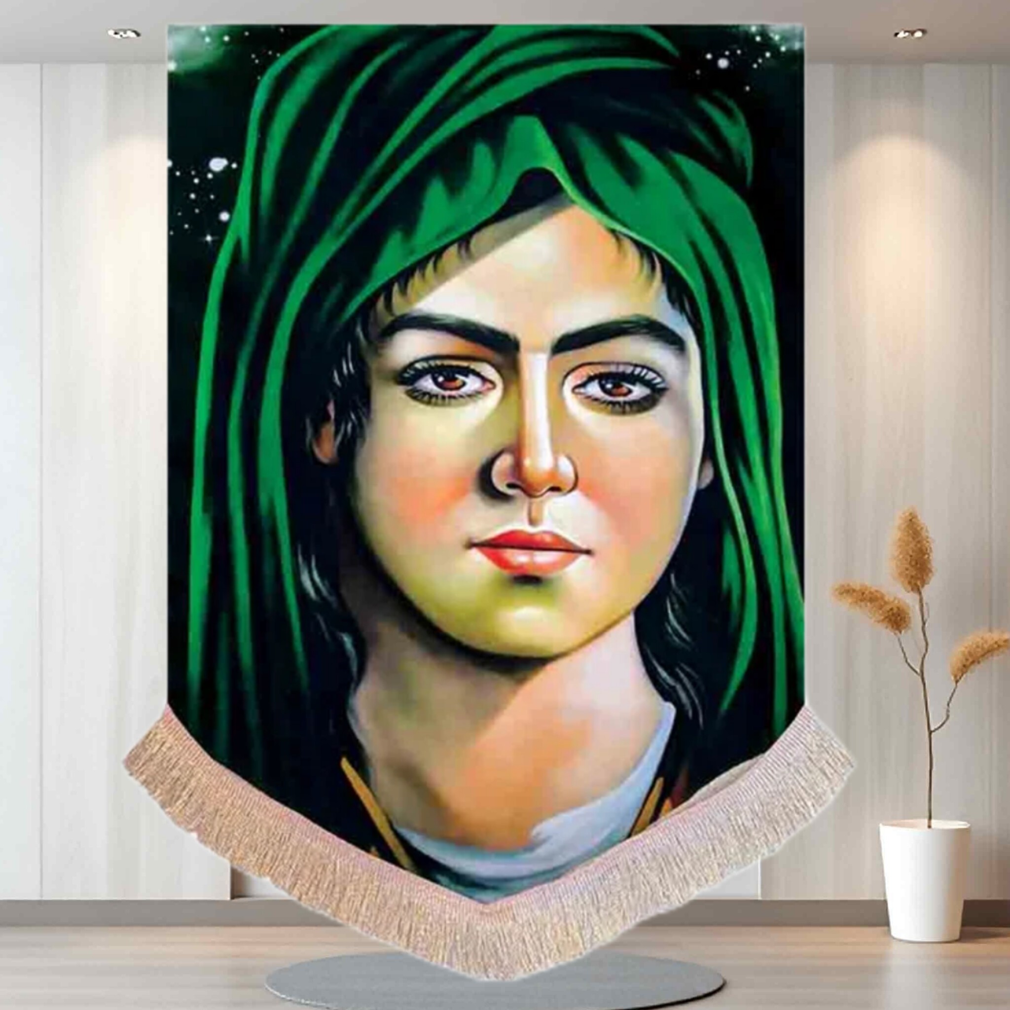 کتیبه مخمل ماه محرم شمایل حضرت قاسمجدید