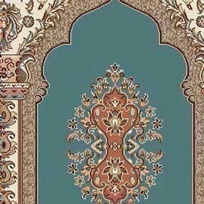 سجاده فرش محرابی کلاسیک با طرح ترنج گلدار و ستونهای تزئینیجدید