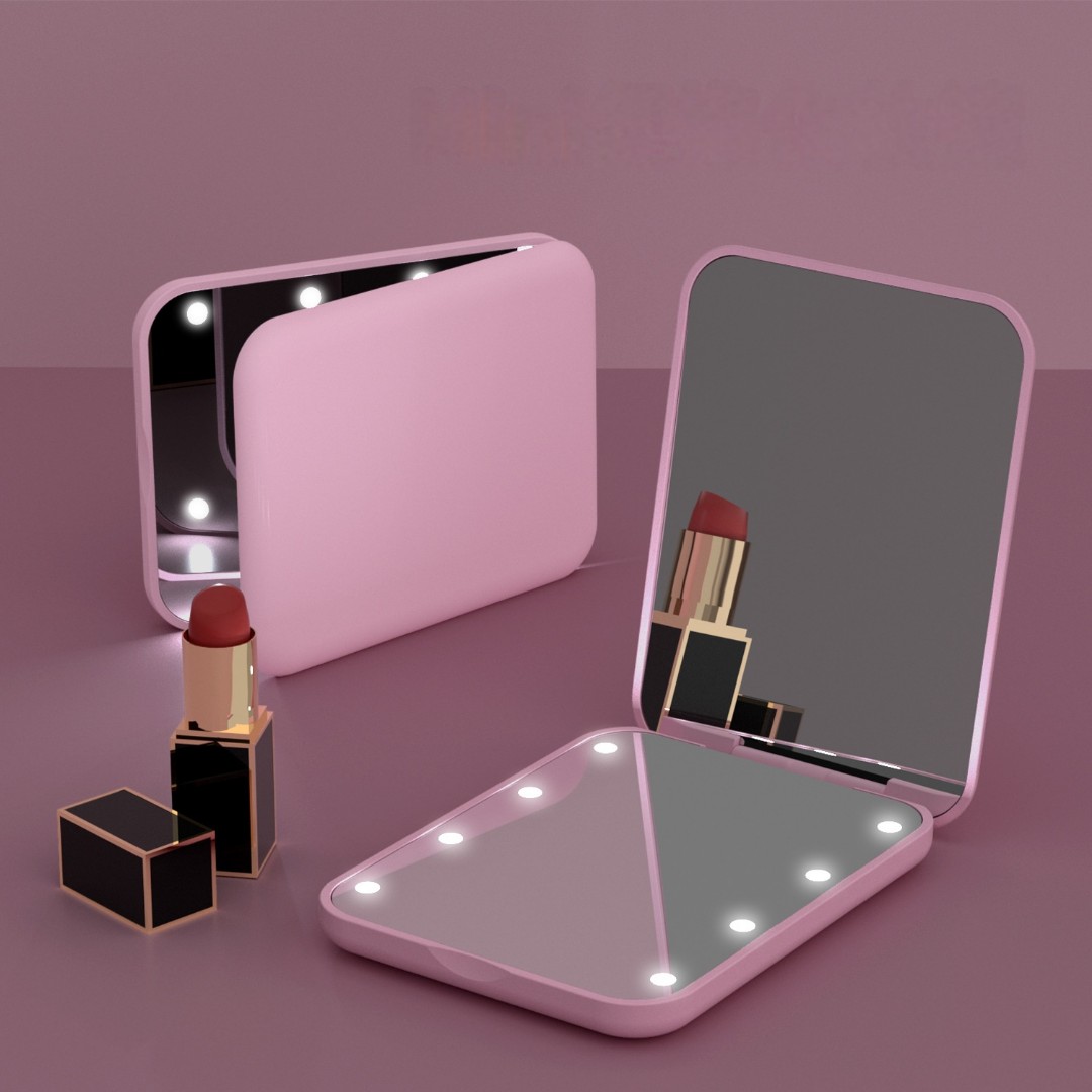 آینه چراغدار جیبی تاشو (آینه Led دار) دوطرفه
