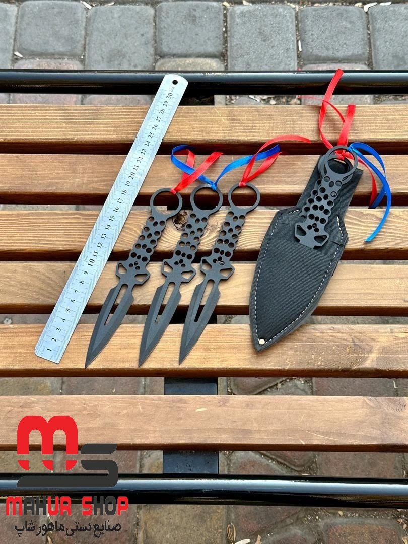 چاقو پرتابی با کیف بسته 3 عددی