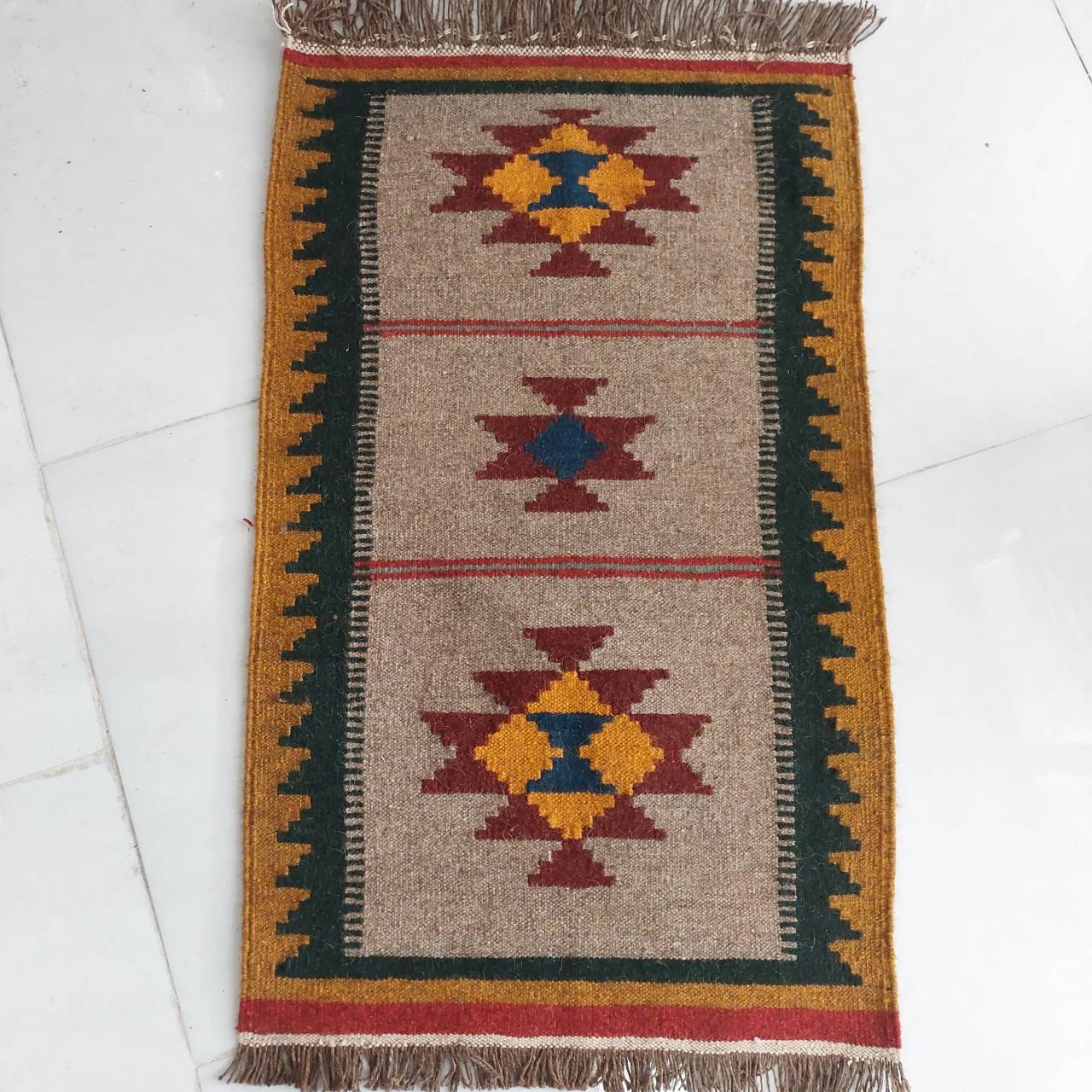 گلیم پشم پادری دستبافت 60×100 cm دو طرفه کد 64