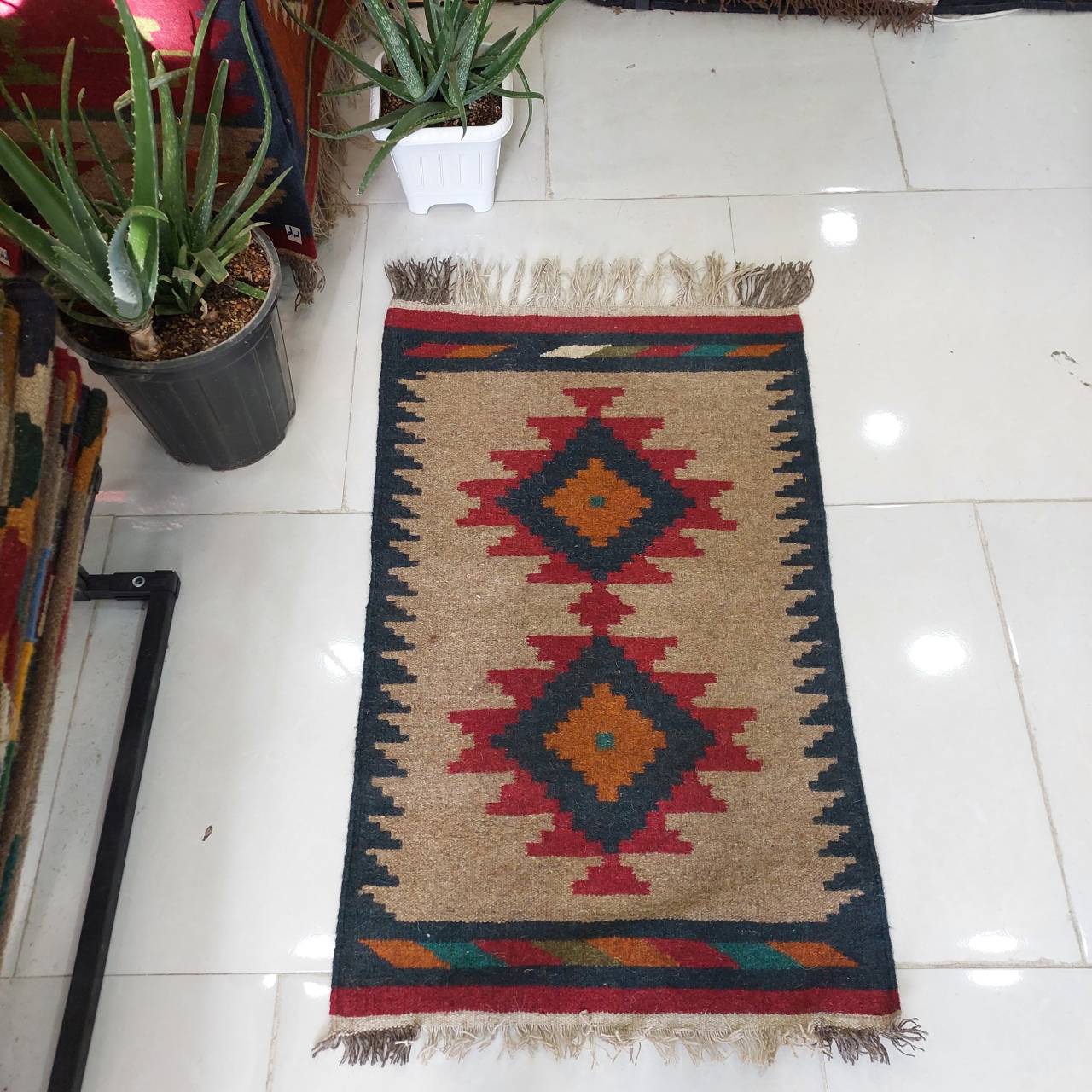 گلیم دستبافت پادری پشم 60×100 cm دو رو کد 36