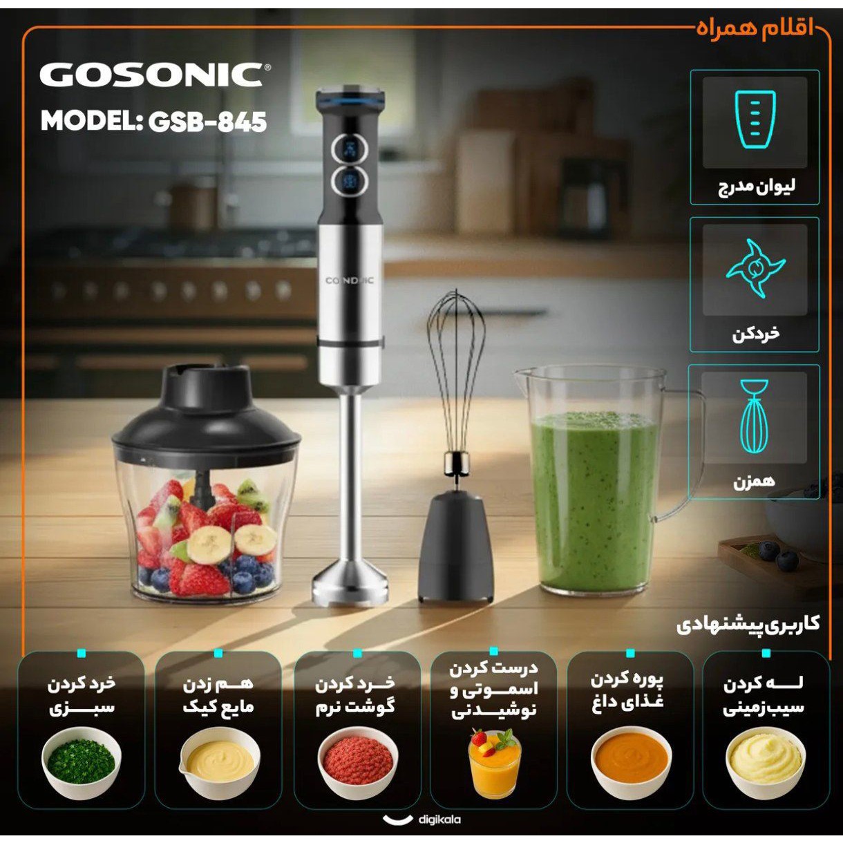 گوشت کوب برقی گاسونیک 4 کارهجدید