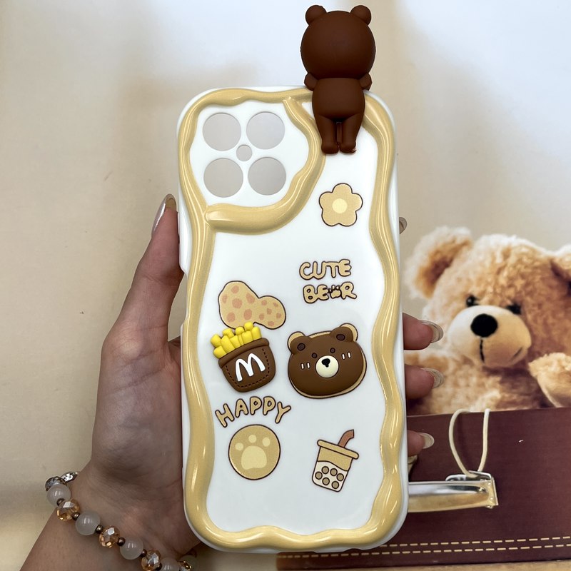 قاب گوشی Honor X8 4G آنر Toy Friend عروسک دار برجسته ضد ضربه محافظ لنز دار طرح تدی کد 166579