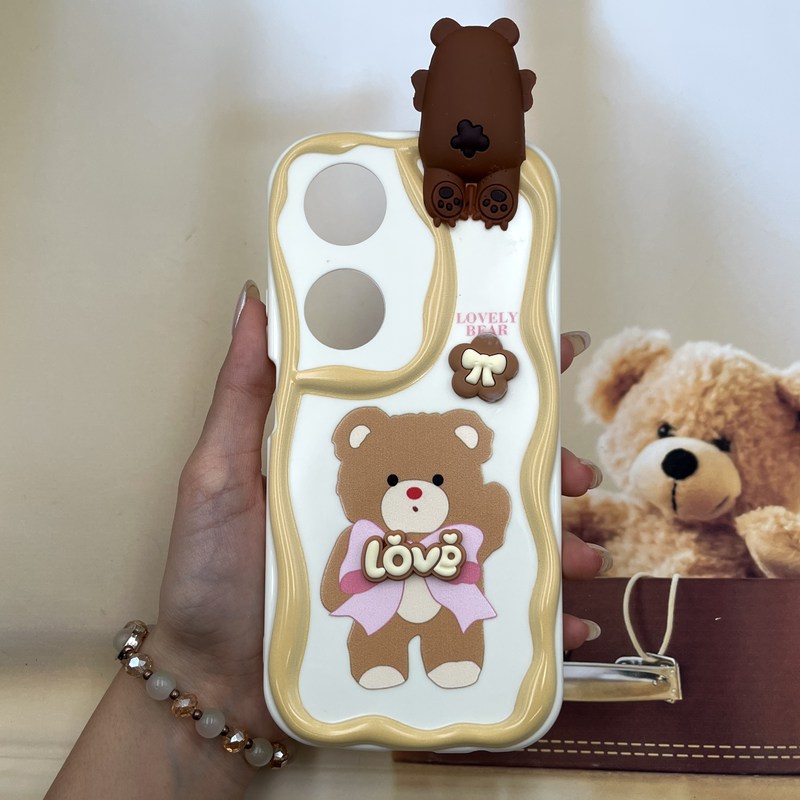 قاب گوشی Honor X7B آنر Toy Friend عروسک دار برجسته ضد ضربه محافظ لنز دار طرح خرس کد 953188