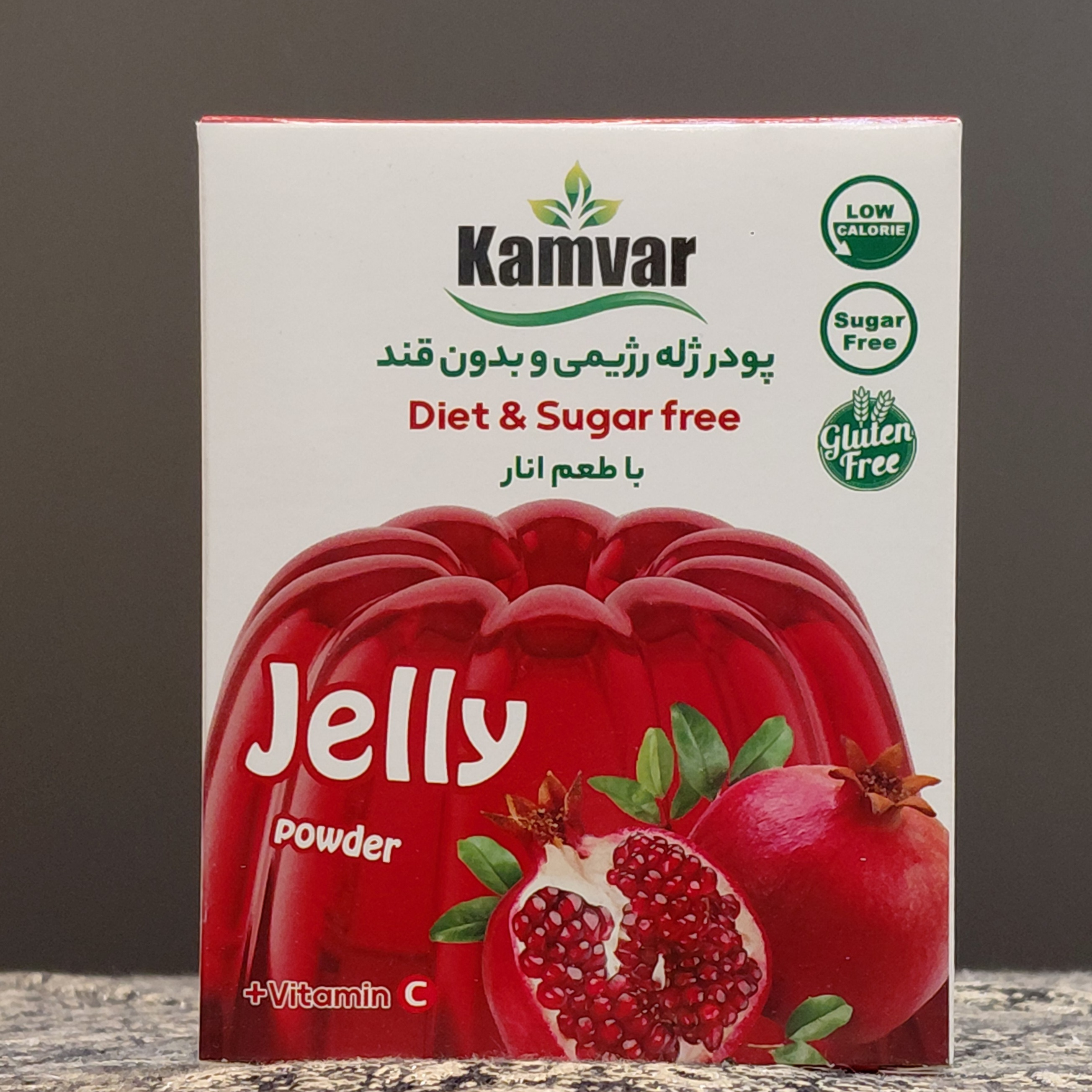 پودر ژله رژیمی و بدون قند با طعم انار ارگانیک کامور