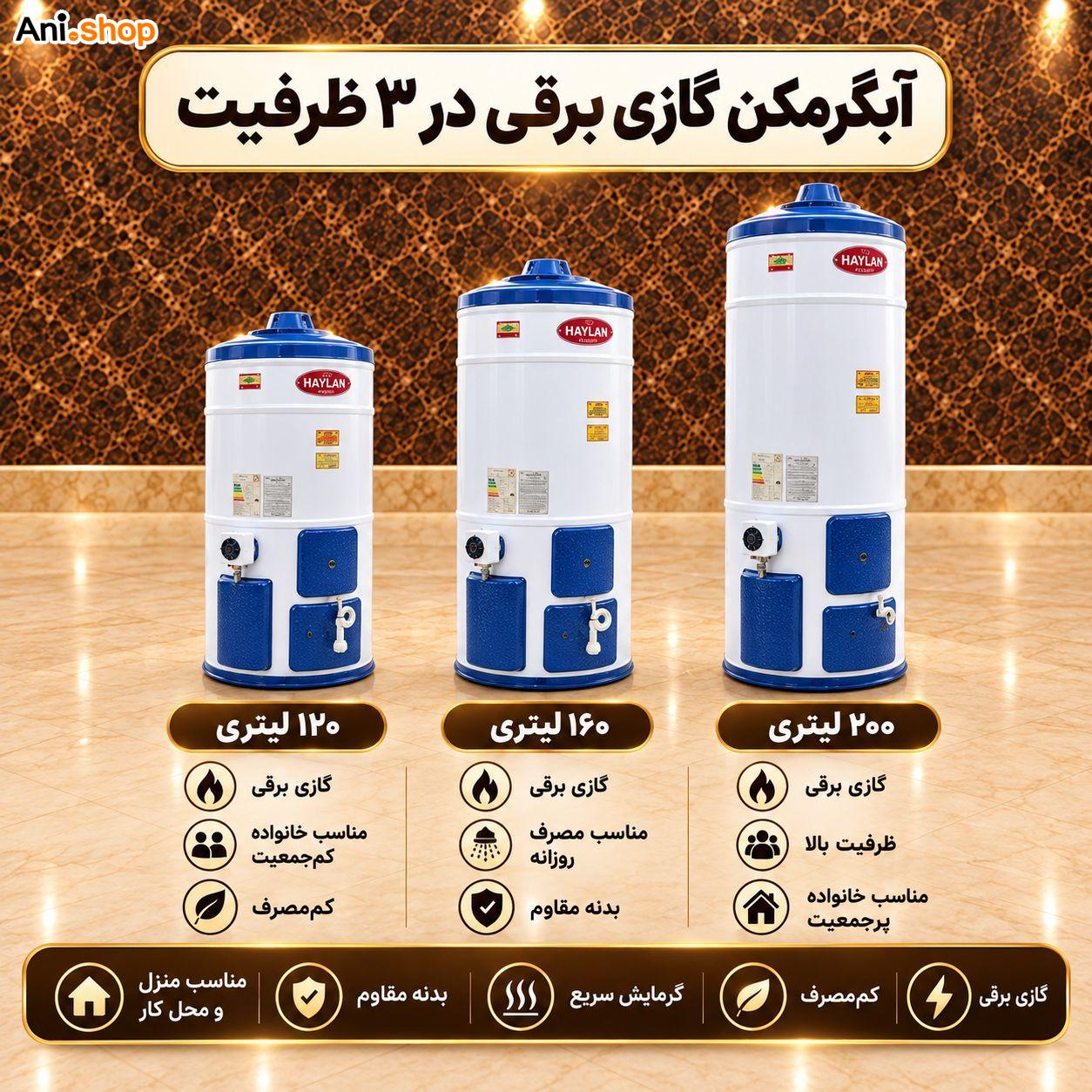 آبگرمکن گازی برقی دو گانه سوز (پس کرایه)