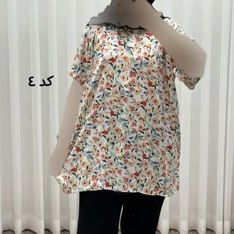 تیشرت نخی زنانه دکمه دار فری سایز مناسب تا سایز 52جدید