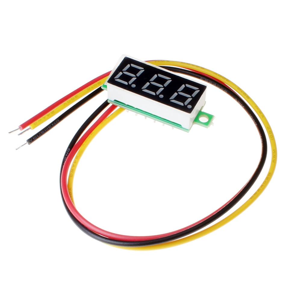 ماژول ولتمتر 40-4 ولت DC سایز 0.28 سه سیم - آبی