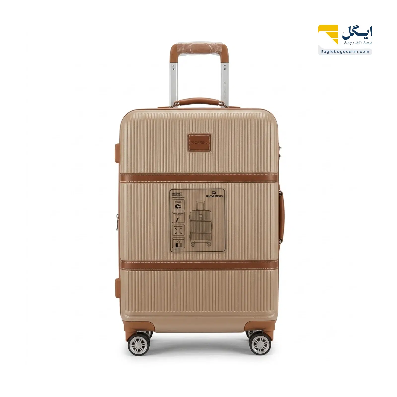 چمدان ریکاردو 2480 پلیکربنات با چرخ 360 درجه (سایز متوسط)جدید