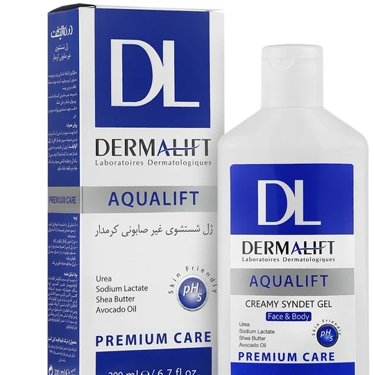  ژل شستشوی غیرصابونی کرمدار آکوالیفت درمالیفت حجم200میل