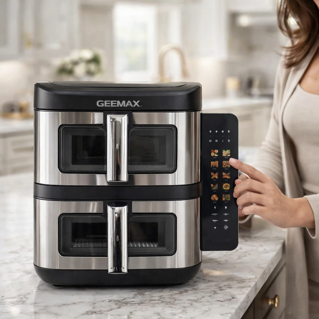 سرخکن بدون روغن دوقلو GEEMAX GM520 | 16 لیتری