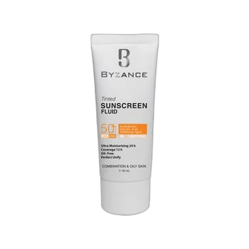 فلوئید ضدآفتاب بیزانس مناسب پوست چرب SPF50 لایت بژ01