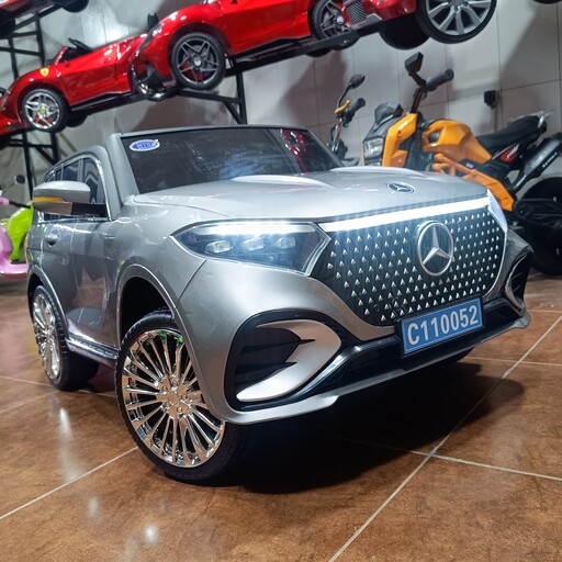 ماشین شارژی benz بزرگ دو نفره فول طوسی خاکستری متالیک