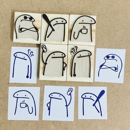مهر دست ساز میقولی تک عددی برای ساخت گیفت و کاغذ کادو و بسته بندی و ساخت تگ و بولت ژورنال 