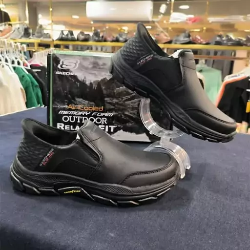 کفش چرم مردانه SKECHERS مشکی