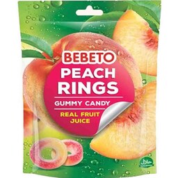 پاستیل 60 گرمی  حلقه ای ببتو با طعم هلو BEBETO peach rings Gummy candy