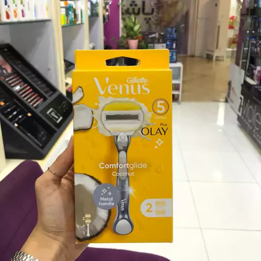 خود تراش ژیلت 5 لبه مدل venus and  olay حاوی 2 یدک