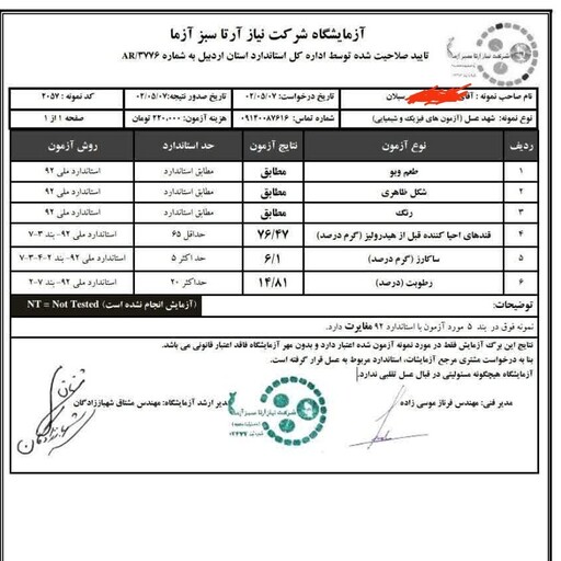 عسل صددرصد طبیعی سبلان، یک کیلویی، همراه با برگه آزمایشگاه ، رس بسته ، تضمینی