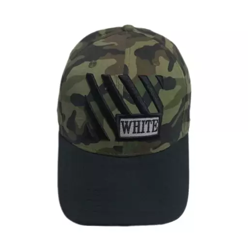 کلاه بیسبالی مشکی سبز چریکی آف وایت OFF WHITE