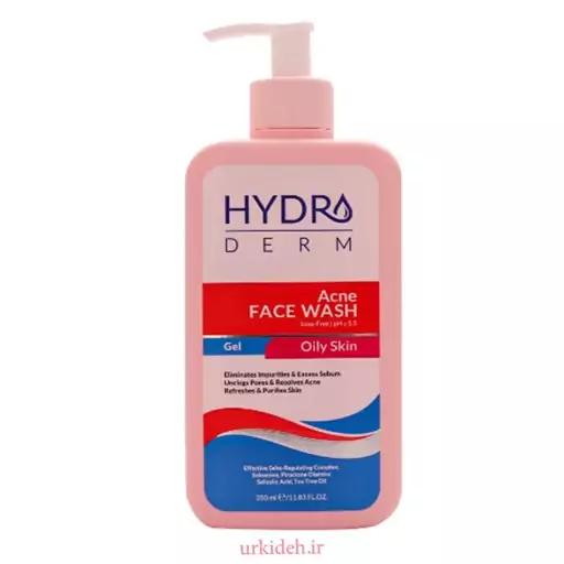 ژل شستشوی صورت پمپی پوست چرب هیدرودرم Acne Wash حجم 350 میل