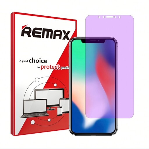 گلس گوشی اپل iPhone X هیدروژلی آنتی پرپل (ضد اشعه بنفش) برند ریمکس جهت جلوگیری از خستگی و محافظت از چشم