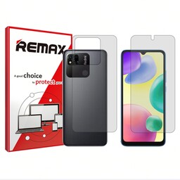 گلس پشت و رو گوشی شیائومی Redmi 10A هیدروژلی شفاف برند ریمکس  