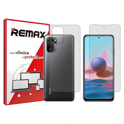 گلس پشت و رو گوشی شیائومی Redmi Note 10S هیدروژلی شفاف برند ریمکس  