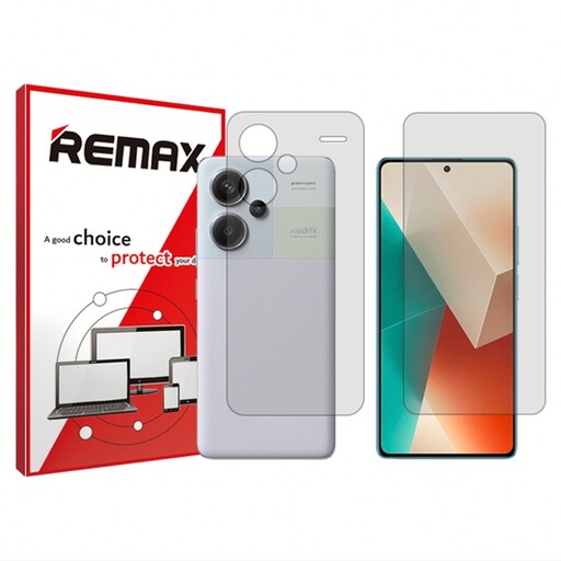 گلس پشت و رو گوشی شیائومی Redmi Note 13 Pro Plus هیدروژلی شفاف برند ریمکس  