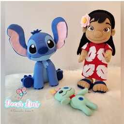 عروسک نمدی لیلو و استیچ مدل Lilo and stitch مجموعه 3عددی