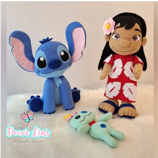 عروسک نمدی لیلو و استیچ مدل Lilo and stitch مجموعه 3عددی