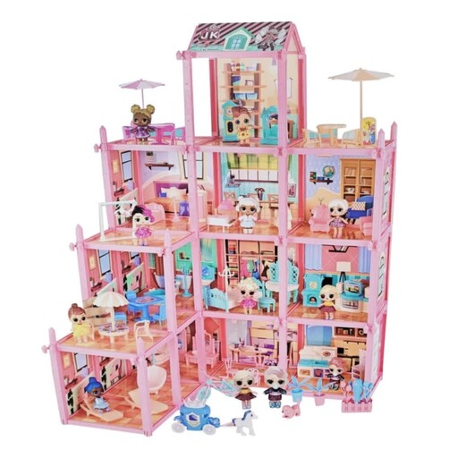 اسباب بازی ساختنی خانه عروسکی ویلایی چند طبقه ال او ال سورپرایزی Doll House مدل BB001