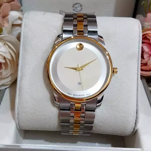 ساعت مچی مردانه MOVADO BOLD کلاسیک مدل 2045Gژاپن دورنگ