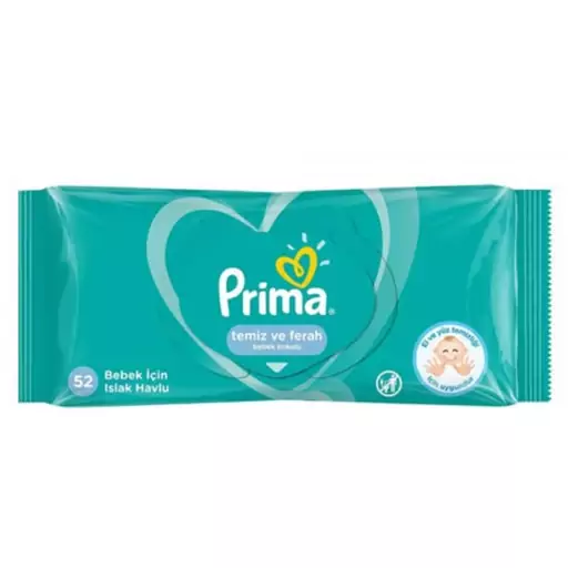 دستمال مرطوب کودک پریما 52 عددی پمپرز اسپانیا انقضا 2024.11 pampers prima