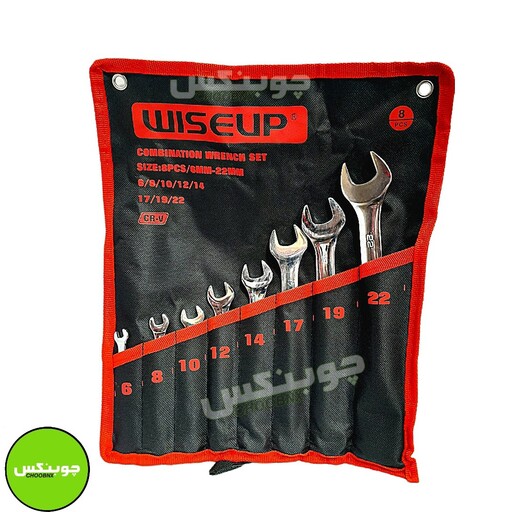 ست 8 عددی آچار یکسر تخت یکسر رینگی 30602برند wiseup(وایزآپ) فروشگاه چوبنکس