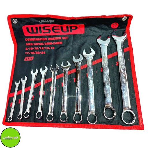 ست 10 عددی آچار  یکسر تخت یکسر رینگی 30603 برند wiseup(وایزآپ) فروشگاه چوبنکس