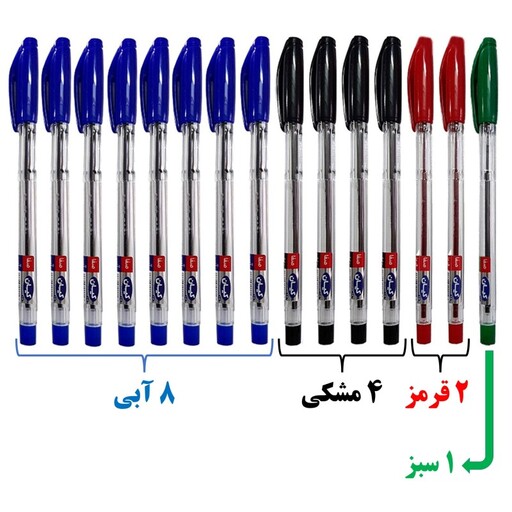 خودکار کیان کد 07 بسته 15 عددی به همراه غلط گیر