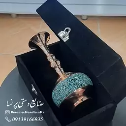 گلدان  فیروزه کوبی مدل شلغمی برند پرنسا