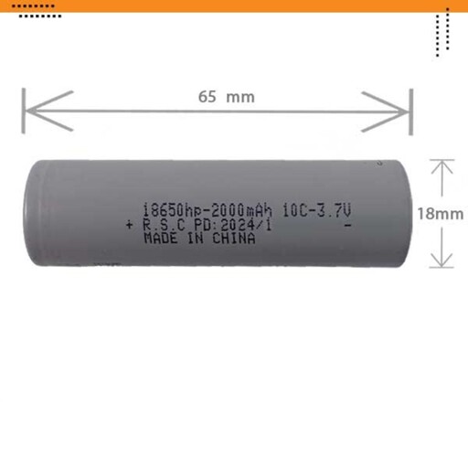 باتری لیتیوم18650 شارژی RSC 10c 2000mah